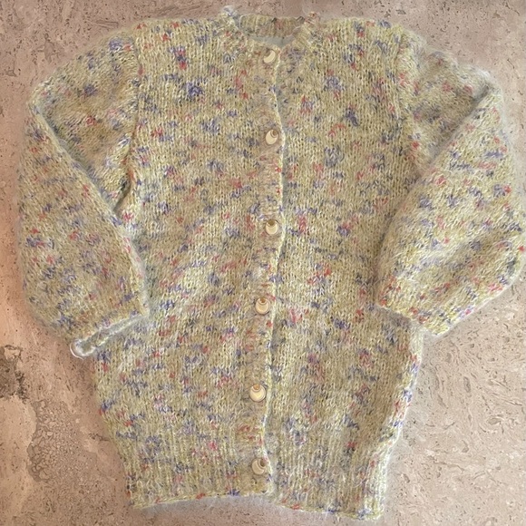 KNITTED Fuzzy Thick Button Up 3/4 Sleeve Lined Cardigan - Picture 2 of 4
